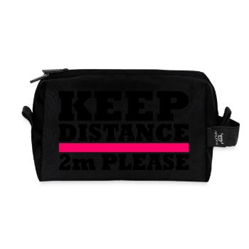 Keep distance - Recycled Toiletry Zip Bag - black - Front