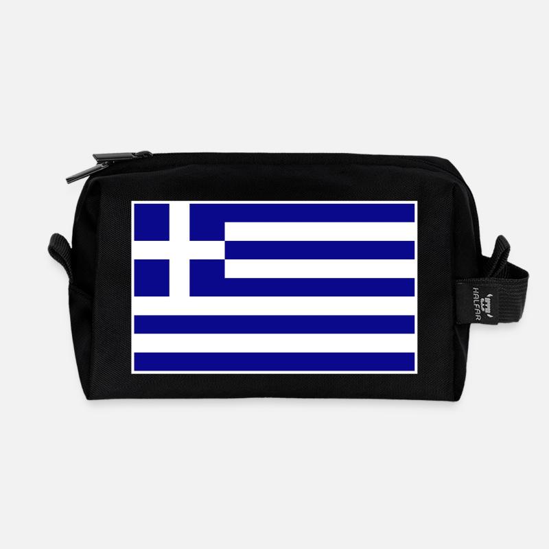 Griechenland Flagge - Recycelte Kulturtasche - Schwarz