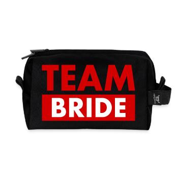 Team bride - Recycelte Kulturtasche - Schwarz - Vorne