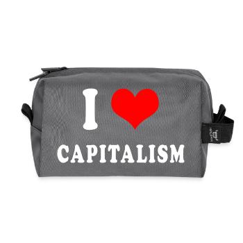 I love capitalism - Recycled Toiletry Zip Bag - anthracite - Front