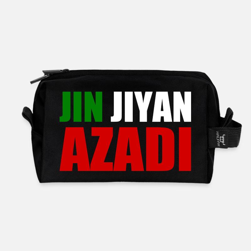 jin jiyan azadi - Recycelte Kulturtasche - Schwarz