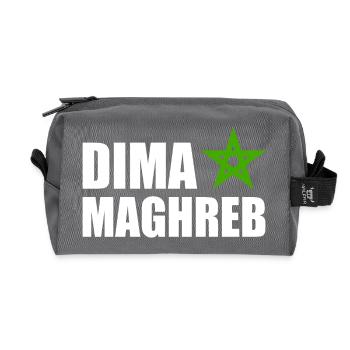 Dima maghreb - maroc - Trousse de toilette en tissu recyclé - anthracite - Devant