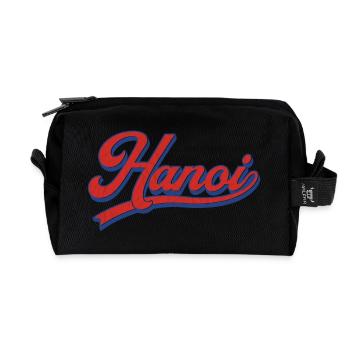 Design rétro des lettrages de Hanoï - Trousse de toilette en tissu recyclé - noir - Devant