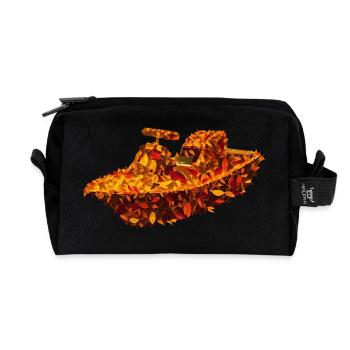 Excursion en bateau d’automne: bateau à moteur dans la mer de feuillage - Trousse de toilette en tissu recyclé - noir - Devant