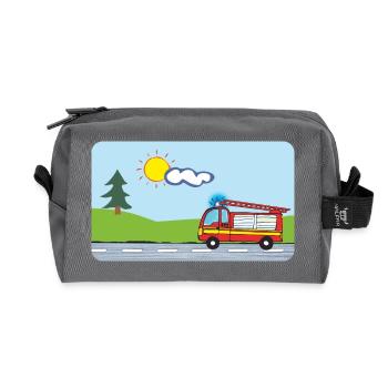 Véhicules d’urgence des camions de pompiers - Trousse de toilette en tissu recyclé - anthracite - Devant