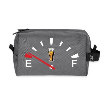 Beer speedometer beer display beer is empty - Recycled Toiletry Zip Bag - anthracite - Front