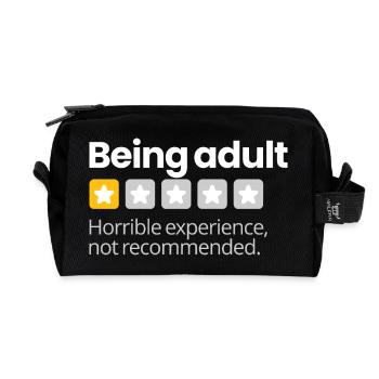 Being Adult (dark) - Recycled Toiletry Zip Bag - black - Front