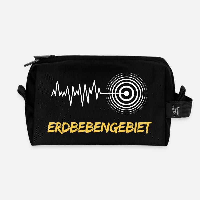 Erdbebengebiet Bewusstsein - Recycelte Kulturtasche - Schwarz