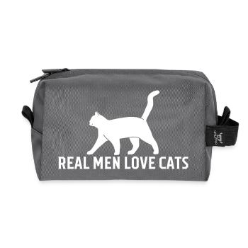 Les vrais hommes aiment les chats - Trousse de toilette en tissu recyclé - anthracite - Devant