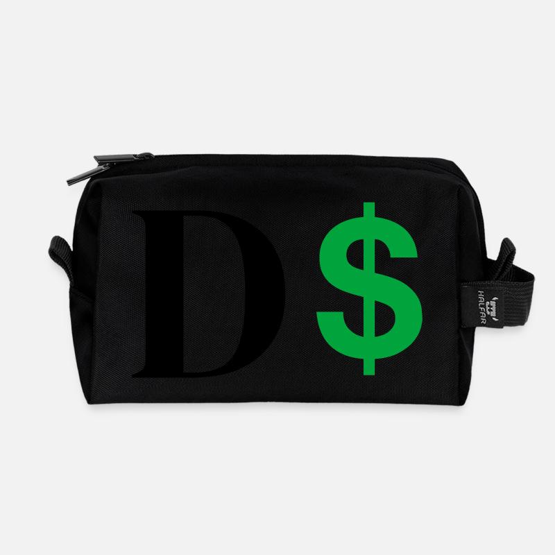 Dollar-Buchstabe - Recycelte Kulturtasche - Schwarz