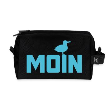 Moin Seagull Ahoy Mer du Nord Côte de la mer Baltique Plage de vacances - Trousse de toilette en tissu recyclé - noir - Devant