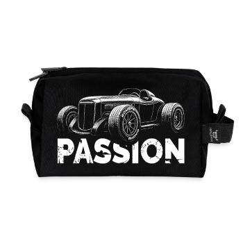 Oldtimer Hot Rod – Pure Passion - Recycelte Kulturtasche - Schwarz - Vorne