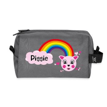 Piggie mimi von Helfspawn - Recycelte Kulturtasche - Anthrazit - Vorne