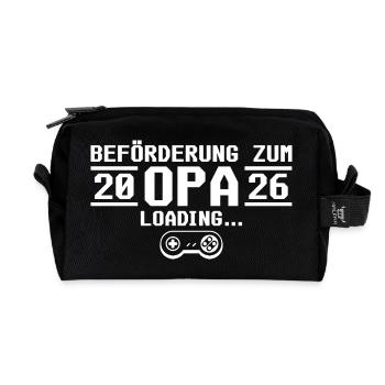 Werdender Opa 2026 loading - Großvater - Recycelte Kulturtasche - Schwarz - Vorne