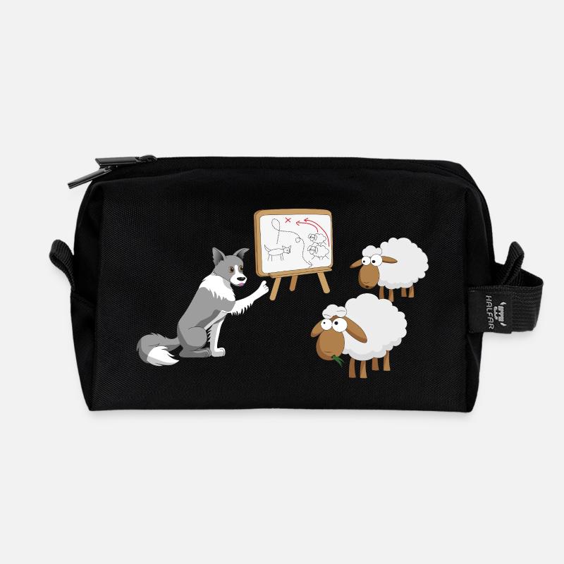 Border Collie Coach - Recycelte Kulturtasche - Schwarz