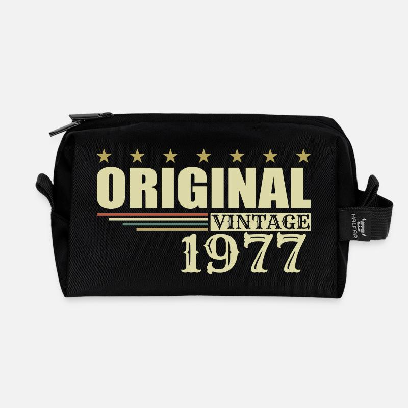 1977 Geburtstag 1977 - Recycelte Kulturtasche - Schwarz