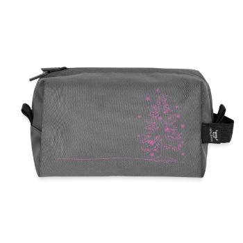 Pink Lines Christmas Tree Sketch - Recycled Toiletry Zip Bag - anthracite - Front