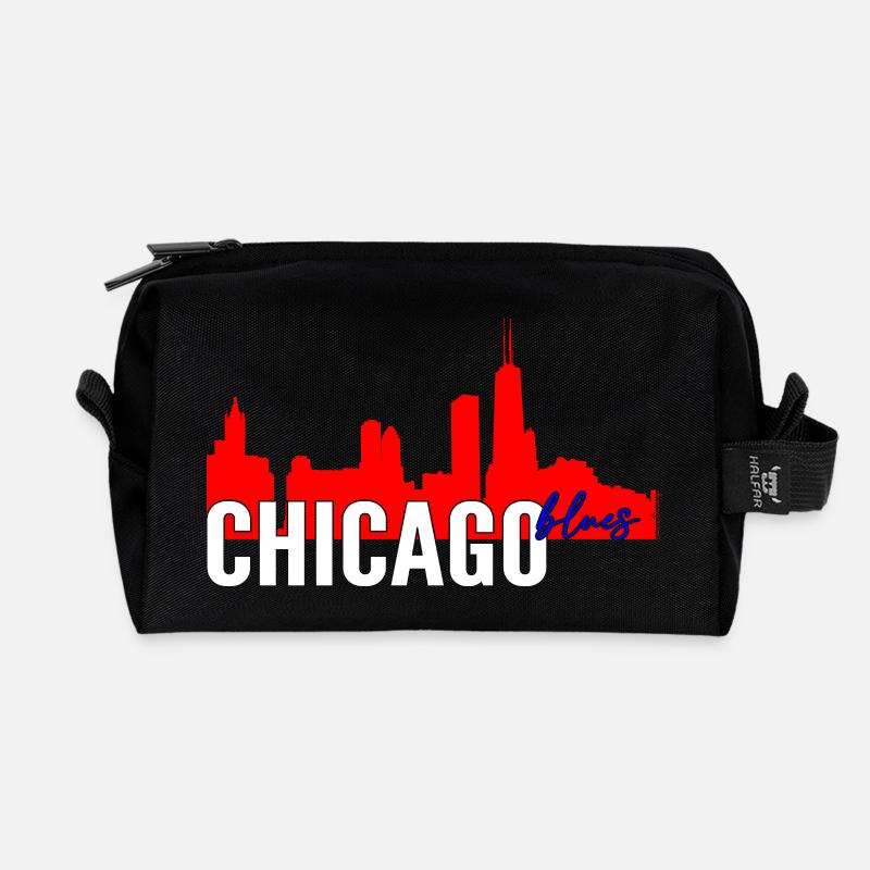 Chicago Blues - Recycelte Kulturtasche - Schwarz