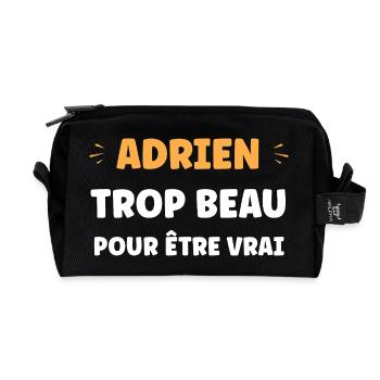 Adrien too good to be true - Recycled Toiletry Zip Bag - black - Front