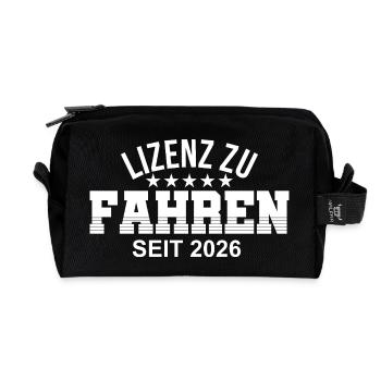 Driving License 2026 Driving Test Driving License Test - Recycled Toiletry Zip Bag - black - Front