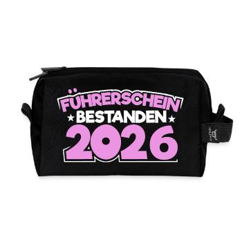 Driving License 2026 Driving Test Driving License Test - Recycled Toiletry Zip Bag - black - Front