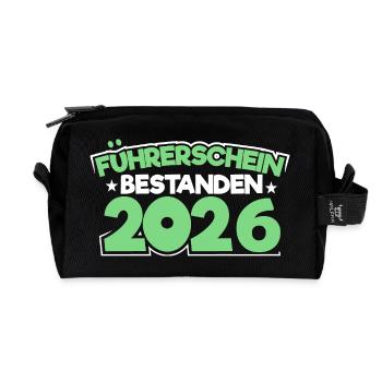 Driving License 2026 Driving Test Driving License Test - Recycled Toiletry Zip Bag - black - Front