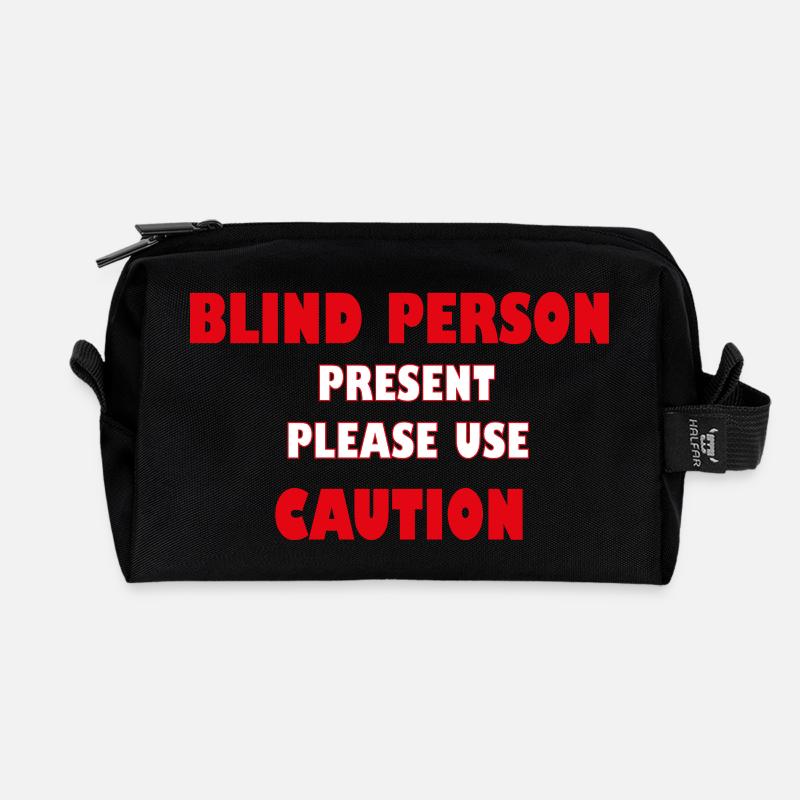 Blinde Person anwesend – Bitte seien Sie vorsichtig | Sicherheit - Recycelte Kulturtasche - Schwarz