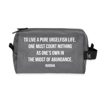 Buddha Quote Pure Unselfish Living - Recycled Toiletry Zip Bag - anthracite - Front