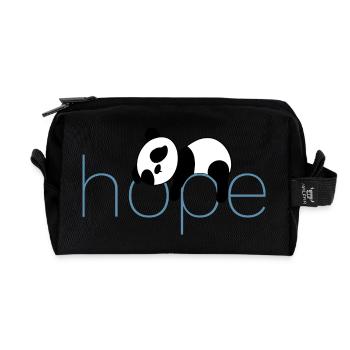 Hoffnung in Pandas - Recycelte Kulturtasche - Schwarz - Vorne
