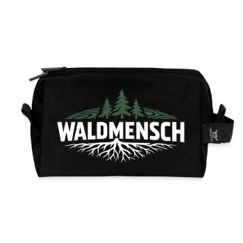 Waldmensch – Verbunden mit der Natur - Recycelte Kulturtasche - Schwarz - Vorne