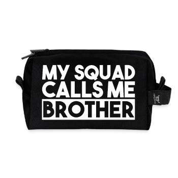 Mein Trupp nennt mich Bruder lustige Familiengeschwister. - Recycelte Kulturtasche - Schwarz - Vorne