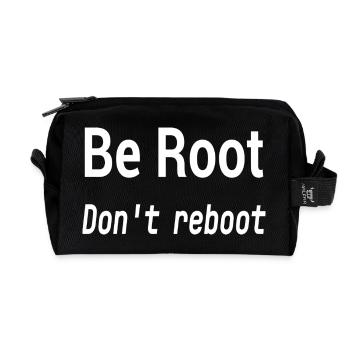 Be Root Don’t Reboot – Geek Humor  - Recycled Toiletry Zip Bag - black - Front