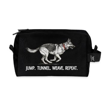 Agility Schäferhund Jump Tunnel Repeat - Recycelte Kulturtasche - Schwarz - Vorne