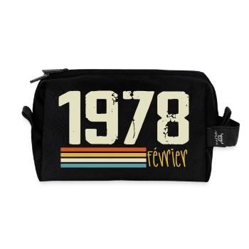 Février 1978 - Février 1978 Anniversaire 1978 - Trousse de toilette en tissu recyclé - noir - Devant