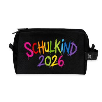 Schulkind 2026 - Recycelte Kulturtasche - Schwarz - Vorne