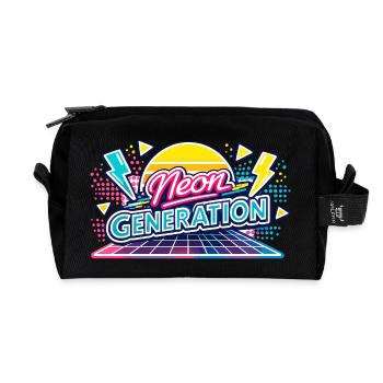 Neon Generation Retro-Vibe - Recycelte Kulturtasche - Schwarz - Vorne