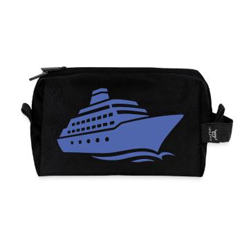 Minimalistische Kreuzfahrtschiff Silhouette Urlaub - Recycelte Kulturtasche - Schwarz - Vorne