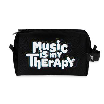 Music is My Therapy - Recycelte Kulturtasche - Schwarz - Vorne