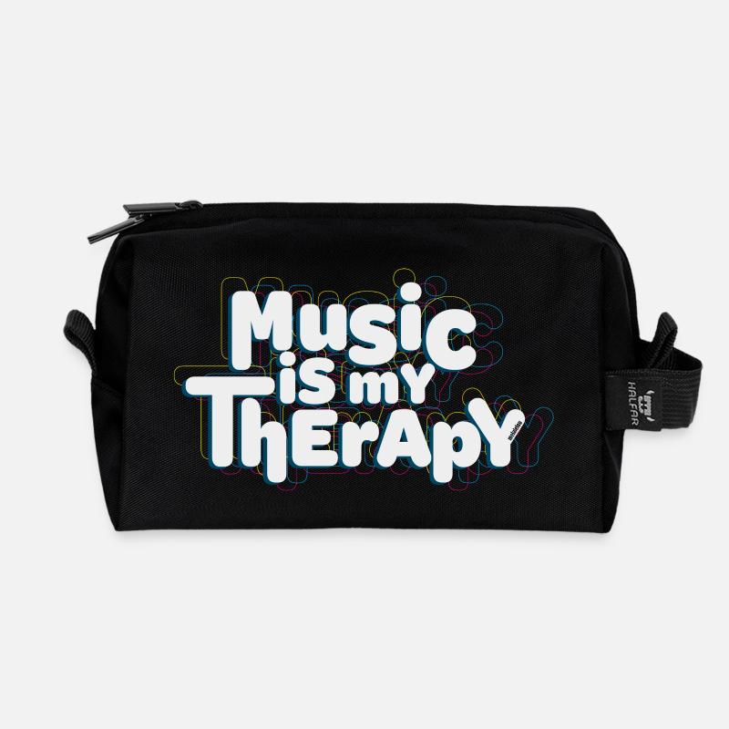 Music is My Therapy - Recycelte Kulturtasche - Schwarz