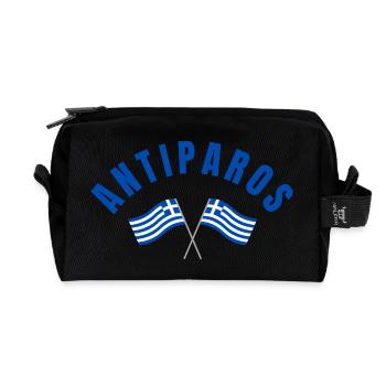 Antiparos griechische Flaggen - Recycelte Kulturtasche - Schwarz - Vorne