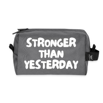 Stronger than yesterday - Recycled Toiletry Zip Bag - anthracite - Front