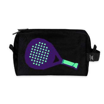Padel Schläger Tennis Sport - Recycelte Kulturtasche - Schwarz - Vorne