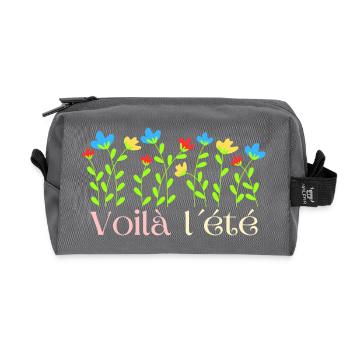 Voila l'été Floral Burst - Recycled Toiletry Zip Bag - anthracite - Front