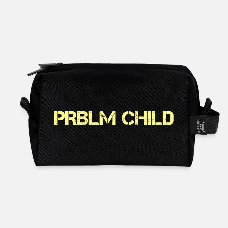 Problem child - Recycled Toiletry Zip Bag - black