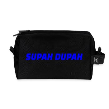 Supah Dupah Bold Typographisches Design - Recycelte Kulturtasche - Schwarz - Vorne