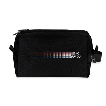 Silhouette de vélo dégradé arc-en-ciel - Trousse de toilette en tissu recyclé - noir - Devant