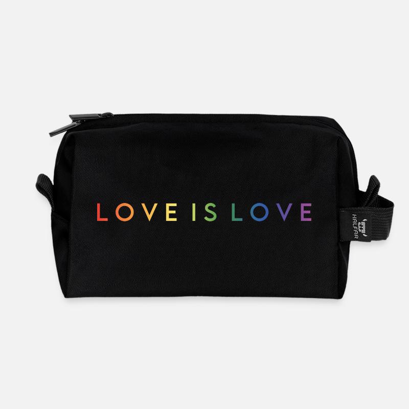 LOVE IS LOVE - Recycelte Kulturtasche - Schwarz