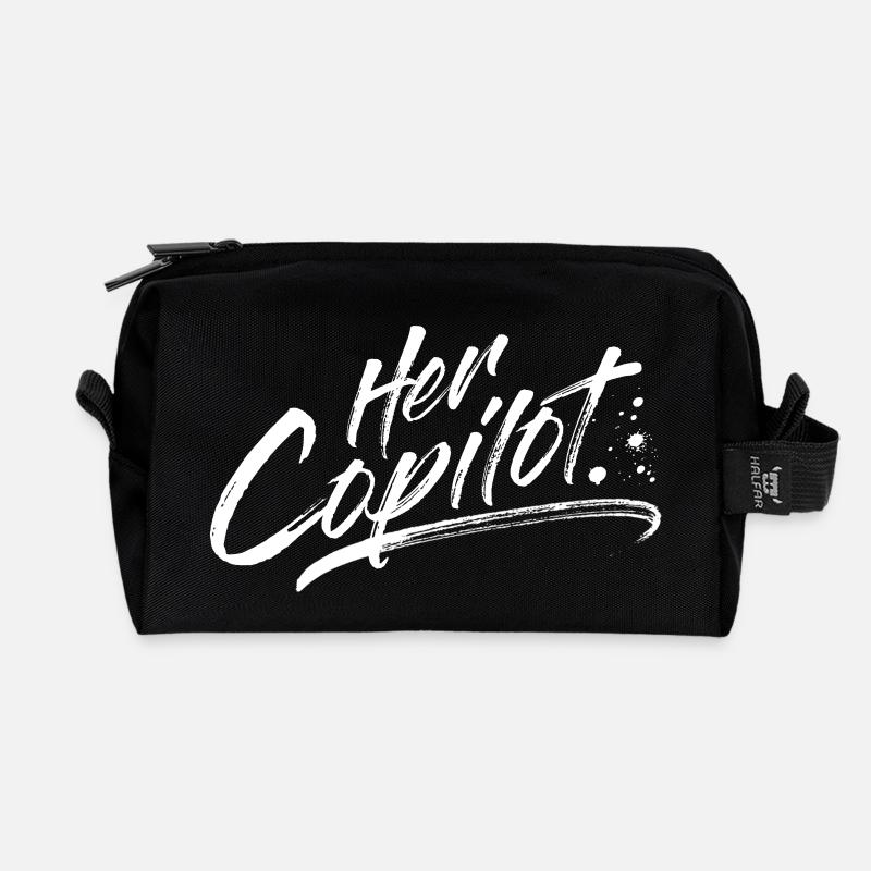 Her Copilot - Trousse de toilette en tissu recyclé - noir