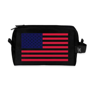 drapeau americain - Trousse de toilette en tissu recyclé - noir - Devant