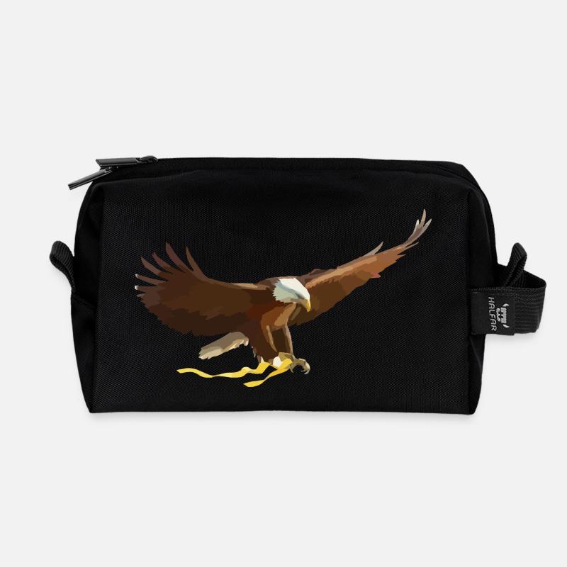 Adler - Recycelte Kulturtasche - Schwarz